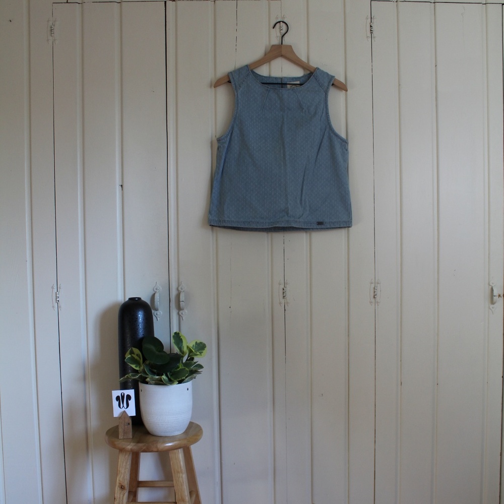 Polka Dot Denim Tank